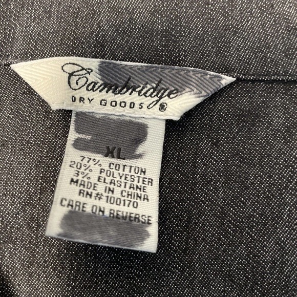 Cambridge Dry Goods Black Smock Short Dress Denim Jacket 3/4 Sleeve XL - Picture 7 of 9